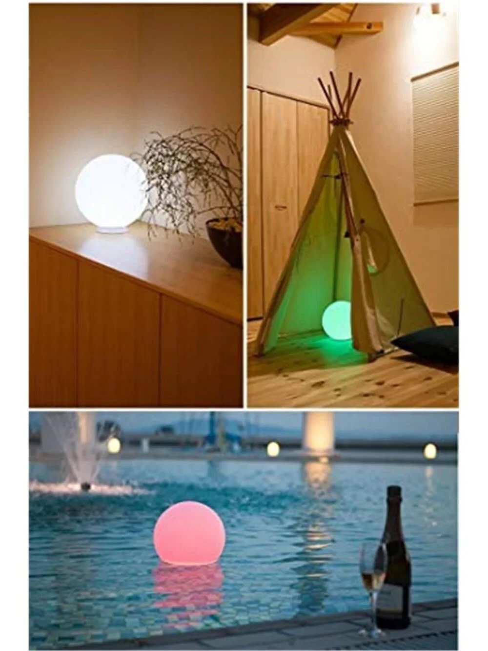 6inch RGB Color-Changing LED Globe Orb Light w/Remote,Mood Lamp Kids Night Light